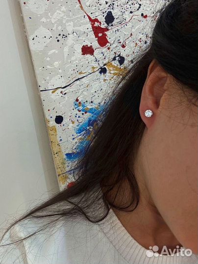 Пусеты-трансформеры с бриллиантами 2.5 карат