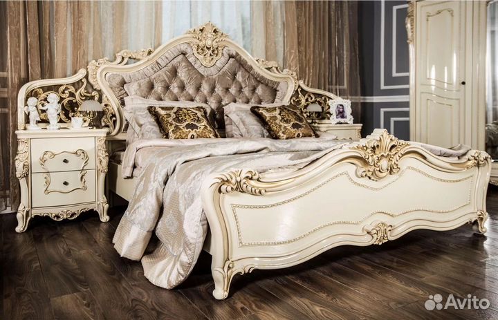 Спальня Джоконда 4-ств 1,6 м крем глянец