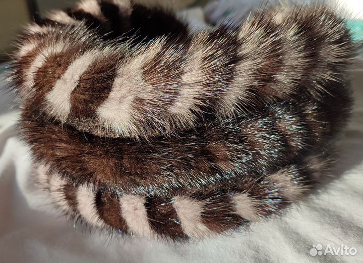 Повязка на голову из натуральной норки