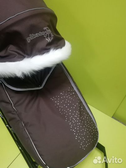 Санки коляска Pikate Снеговик утеплённые