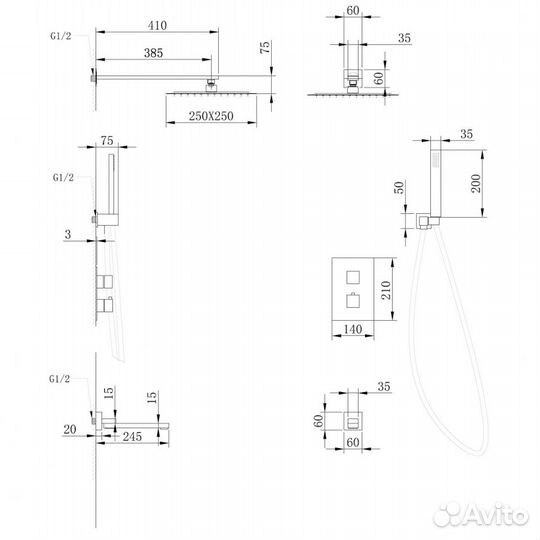 Abber AF8250 душевая стойка