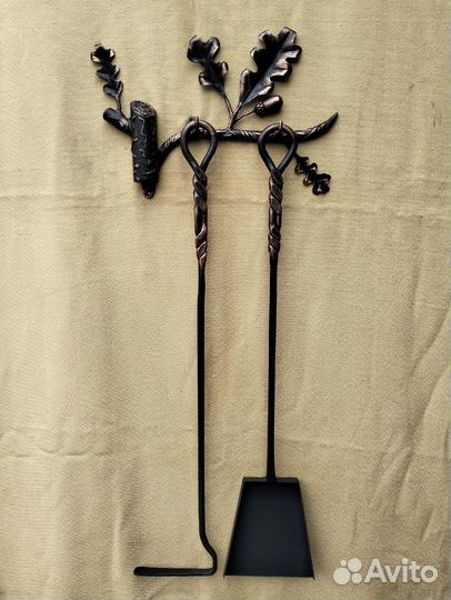 Кованый набор для камина, мангала, бани,печи