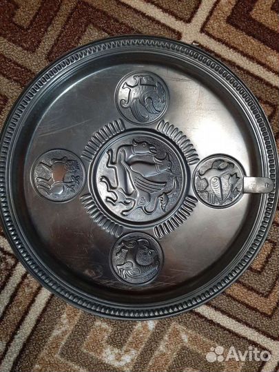 Тарелка-чеканка,СССР,латунь