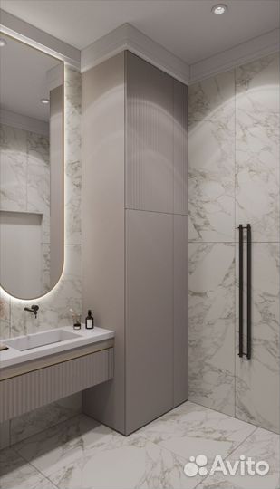 Шкаф с тумбой в ванную комнату на заказ