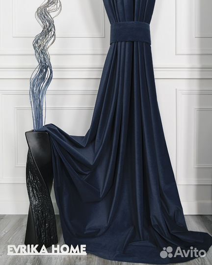 Шторы бархат Богема Синий