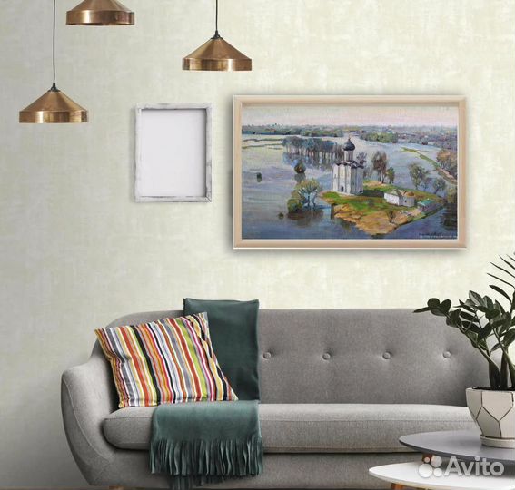 Картина маслом храм Покрова на Нерли