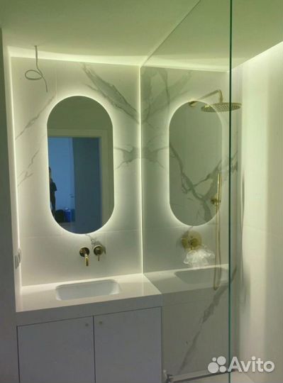 Зеркало капсула «парящее» с LED подсветкой