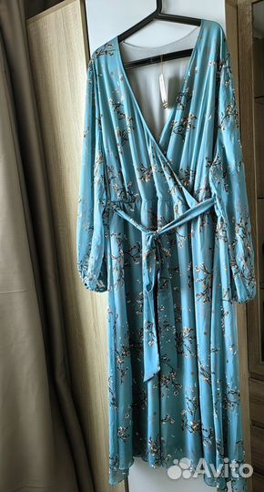 Платье из шифона, цветочный принт, размер 72-74