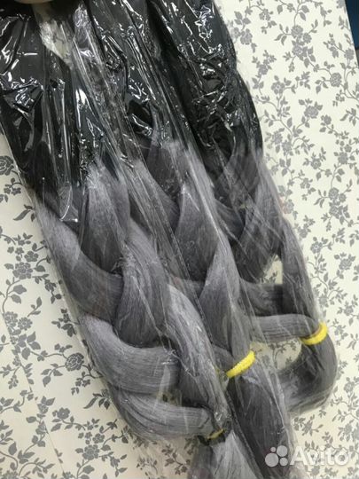 Канекалон брейды #1 омбре чёрный с серым