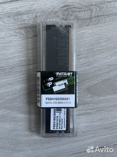 Новая оп Patriot DDR4 16Gb 2666MHz 21300