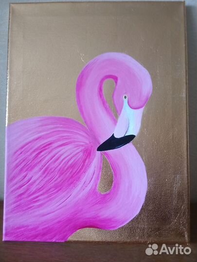 Картина интерьерная Розовый фламинго