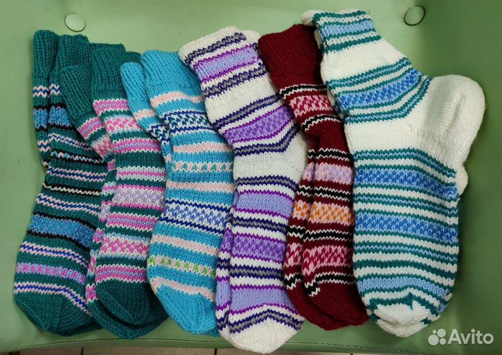 Носки ручной вязки шерстяные