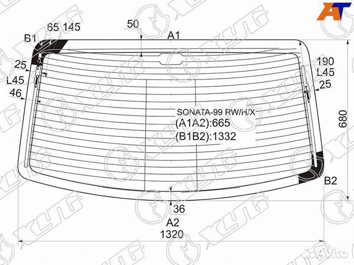 Стекло заднее Hyundai Sonata тагаз