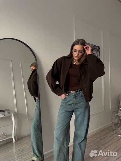 Замшевая куртка в коричневом цвете