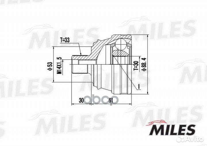 GA20571 miles ШРУС Наружний GA20571 Miles