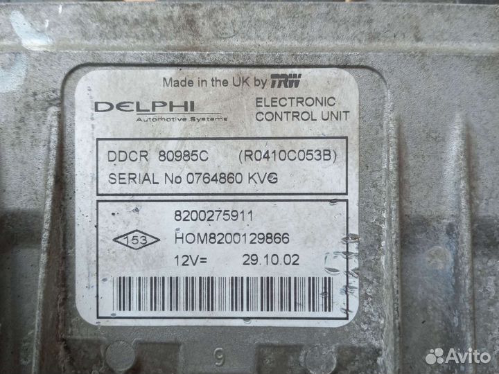 Nissan Almera N16 1,5DCI эбу Delphi 8200275911 двс