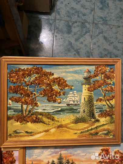 Картины с янтарем коллекция 60х-80х СССР