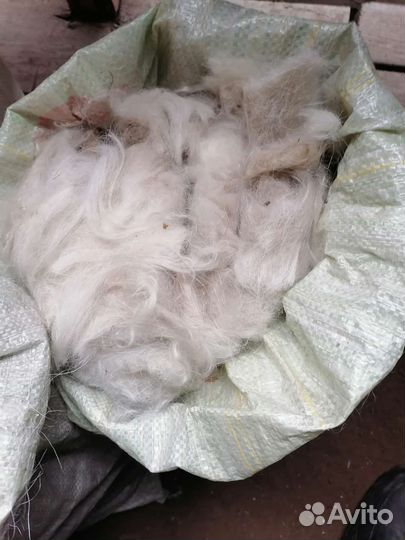 Пух козий белый