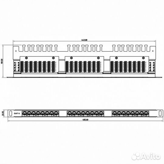 Патч-панель Hyperline pphd-19-24-8P8C-C6-11 610885