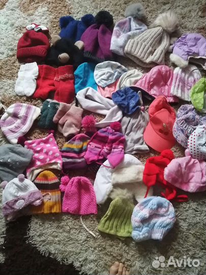 Шапки пакетом для девочки 35шт