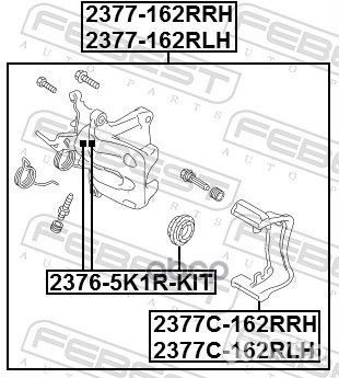 Суппорт тормозной задний левый 2377-162RLH Febest