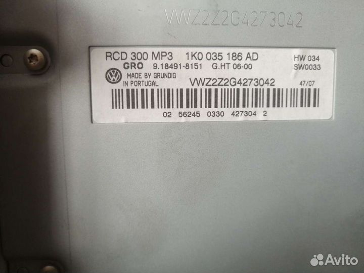 Штатная магнитола на volkswagen