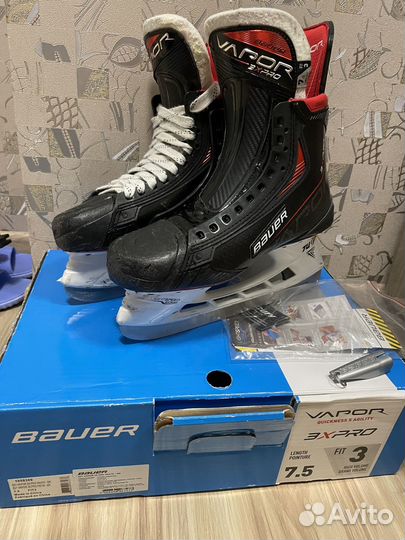 Коньки хоккейные bauer vapor 3x pro 7,5 fit 3