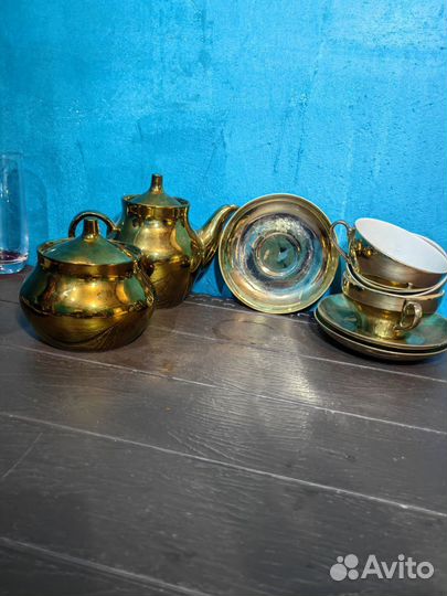 Сервиз чайный золотой Дулево