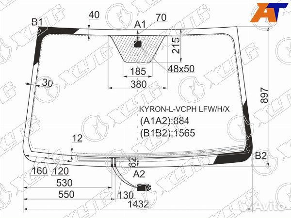 Стекло лобовое ssangyong kyron