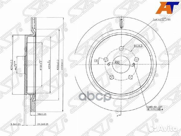 Диск тормозной (Сзади) Lexus RX 15-19
