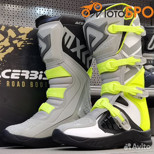 Мотоботы эндуро acerbis серые / жёлтые