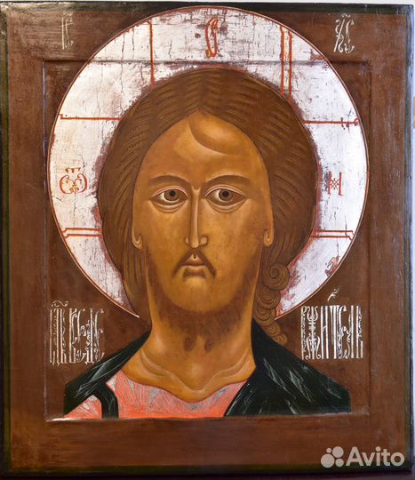 Старинная икона Спас Оплечный