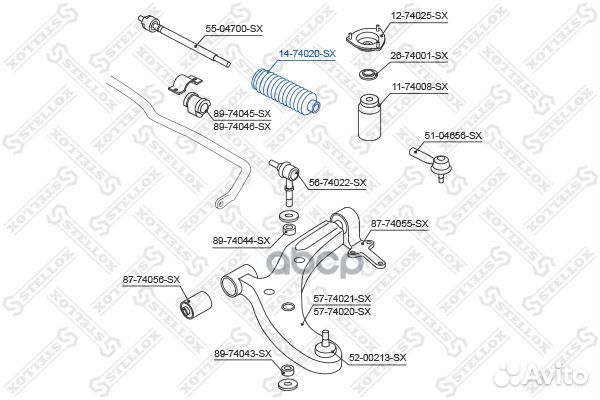 14-74020-SX пыльник рейки рулевой Nissan Almer