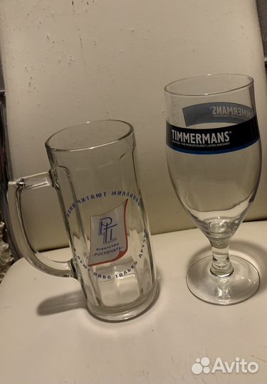 Пивная кружка и бокал