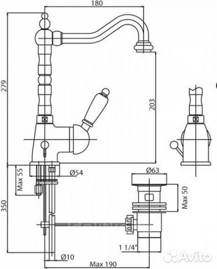 Смеситель Cezares elite-LSM2-03/24-M для раковины