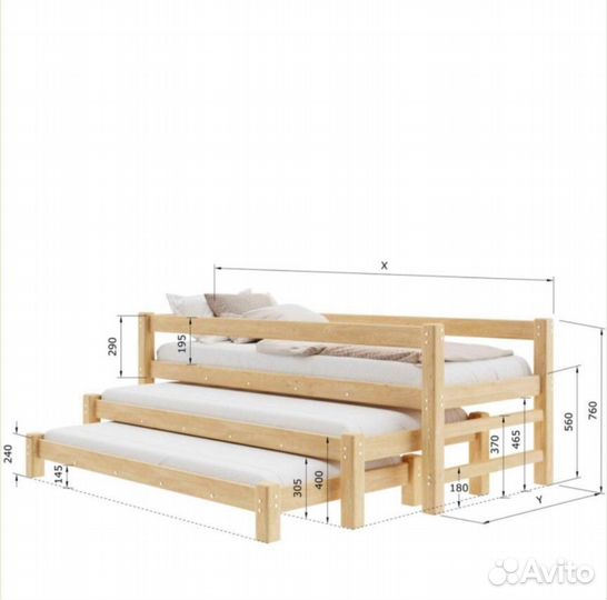Двухъярусная кровать массив сосны