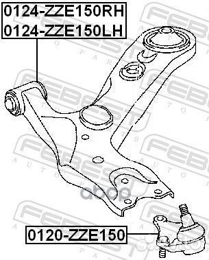 Рычаг передний левый 0124ZZE150LH Febest