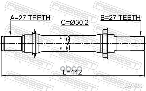 Полуось перед прав 0312CL7atrh Febest