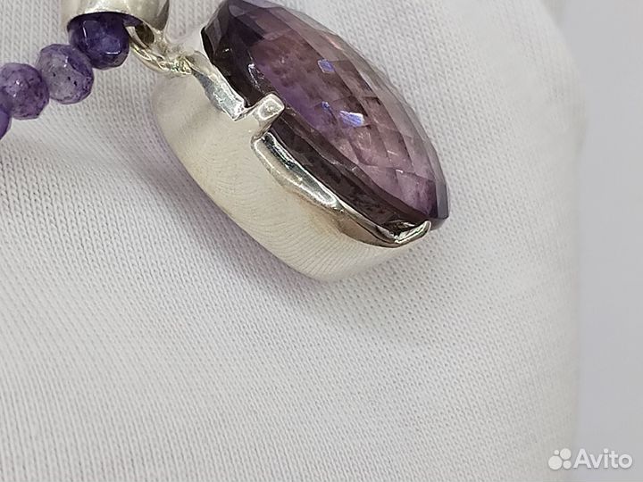 Кулон серебро с аметистом