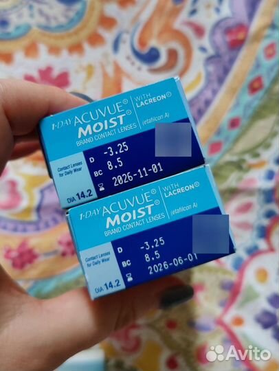 Линзы acuvue moist, oasys -3.25 -3.50