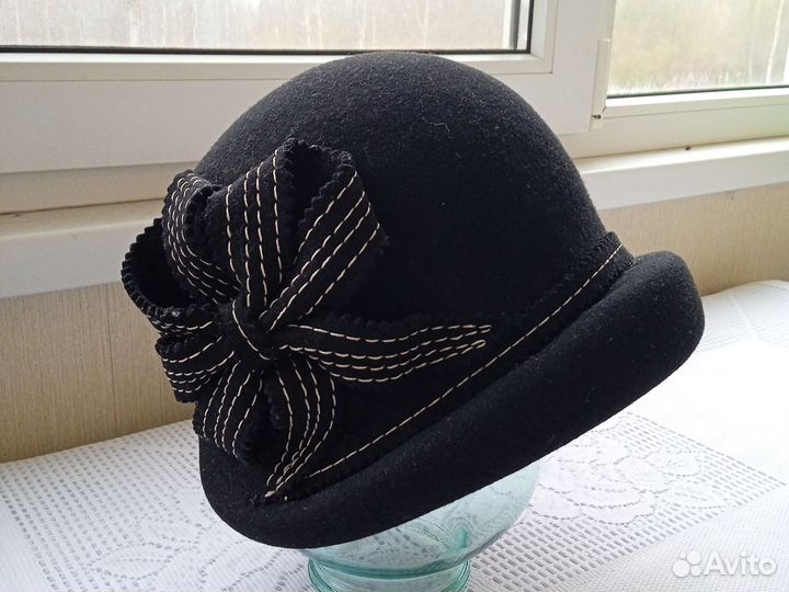 Шляпа фетровая женская черная