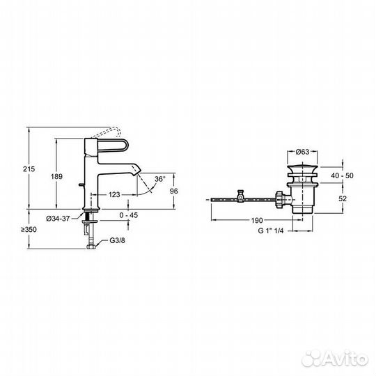 Смеситель для раковины Jacob Delafon e21028-bl-bl