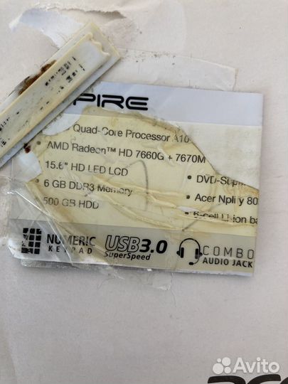 Ноутбук acer на запчасти или восстановление