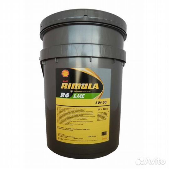 Моторное масло Shell Rimula R6 LME 5w-30 (20л)