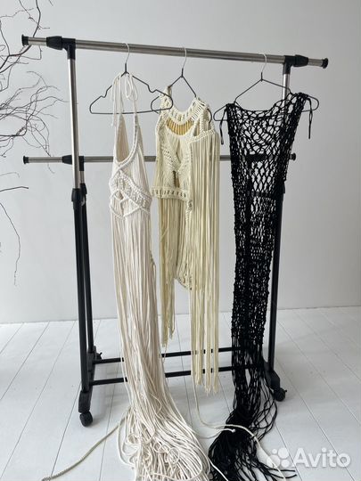 Костюм макраме, топ юбка макраме