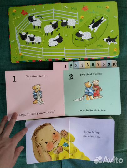 3 картонные книги на английском для малыша