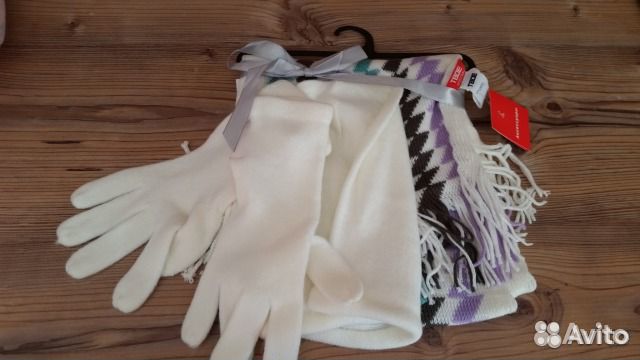 Новый комплект шапка шарф перчатки