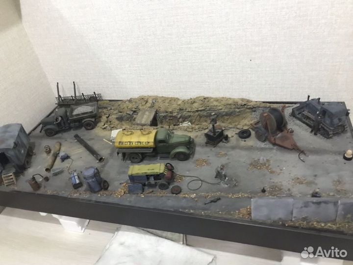 Диорама, замена труб, масштаб 1-35