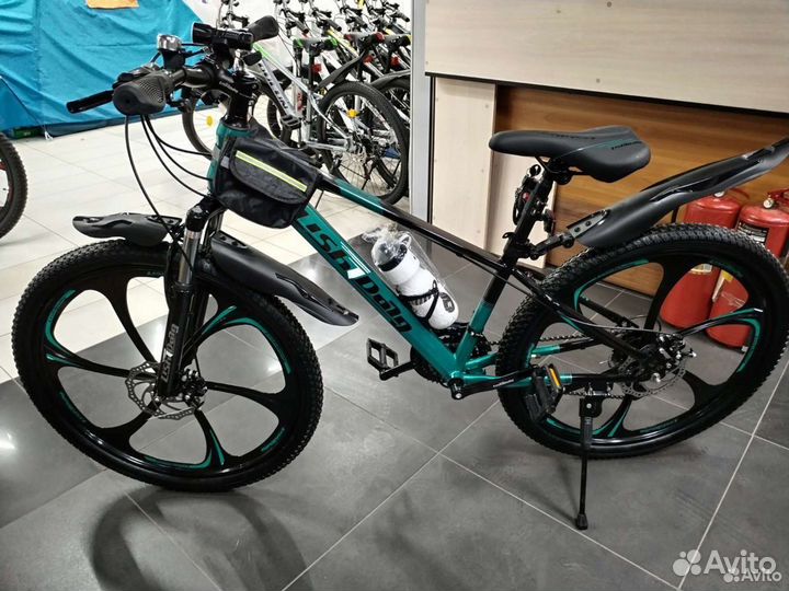 Горный велосипед с литыми бирюзово-черный