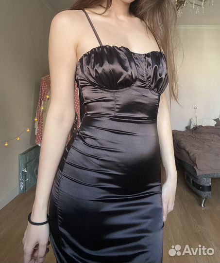 Атласное Платье миди ASOS